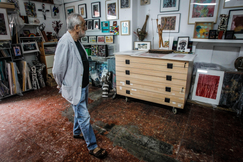 El taller de Daniel Remeseiro contó en Estudios Abertos con una exposición con obras suyas y de sus compañeros del grupo Eskombro