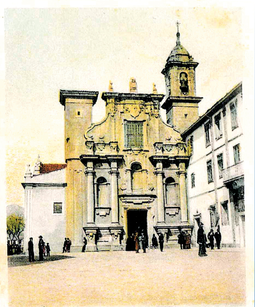 Postal de la iglesia de San Jorge, donde se casaron Marcela y Elisa (ca. 1907)