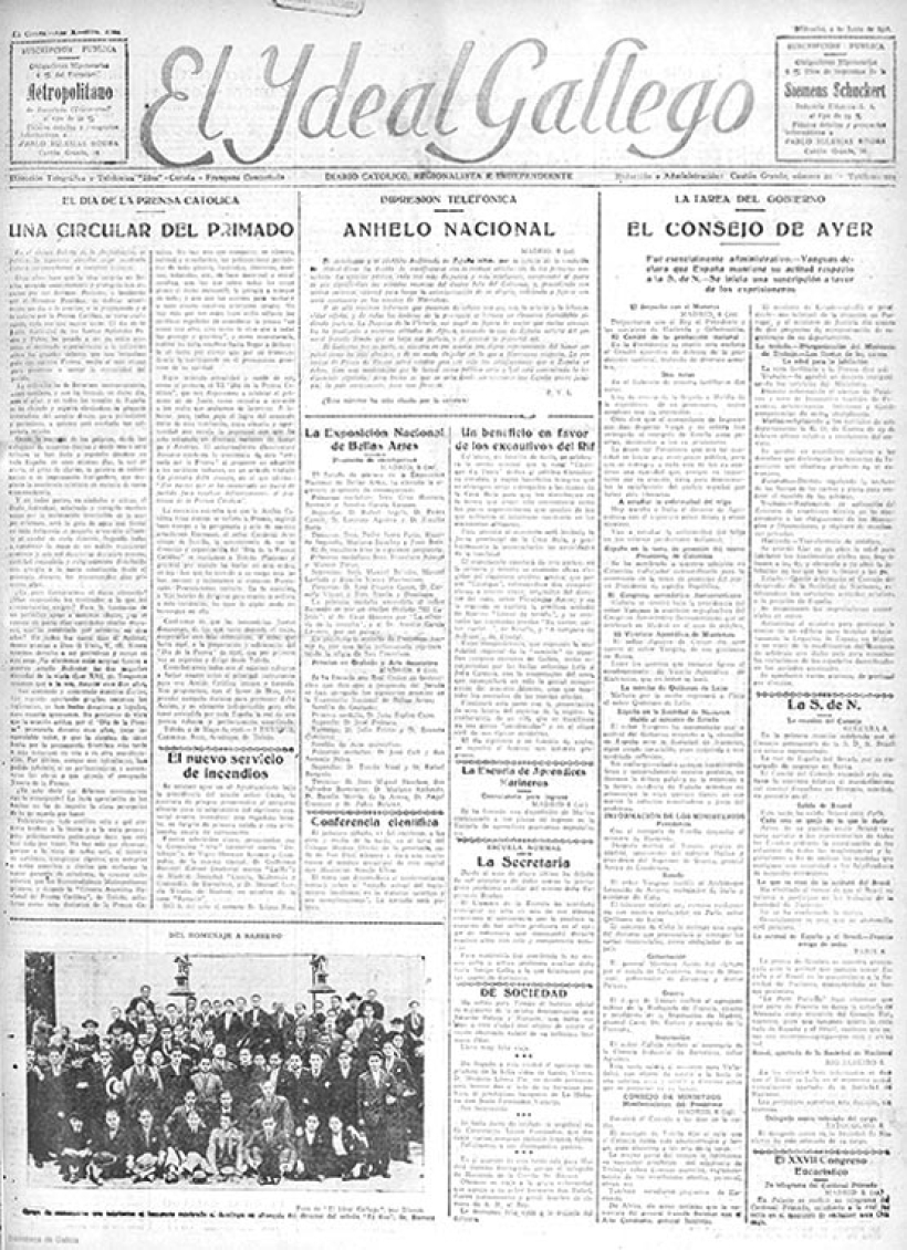 Portada de El Ideal Gallego de 1926