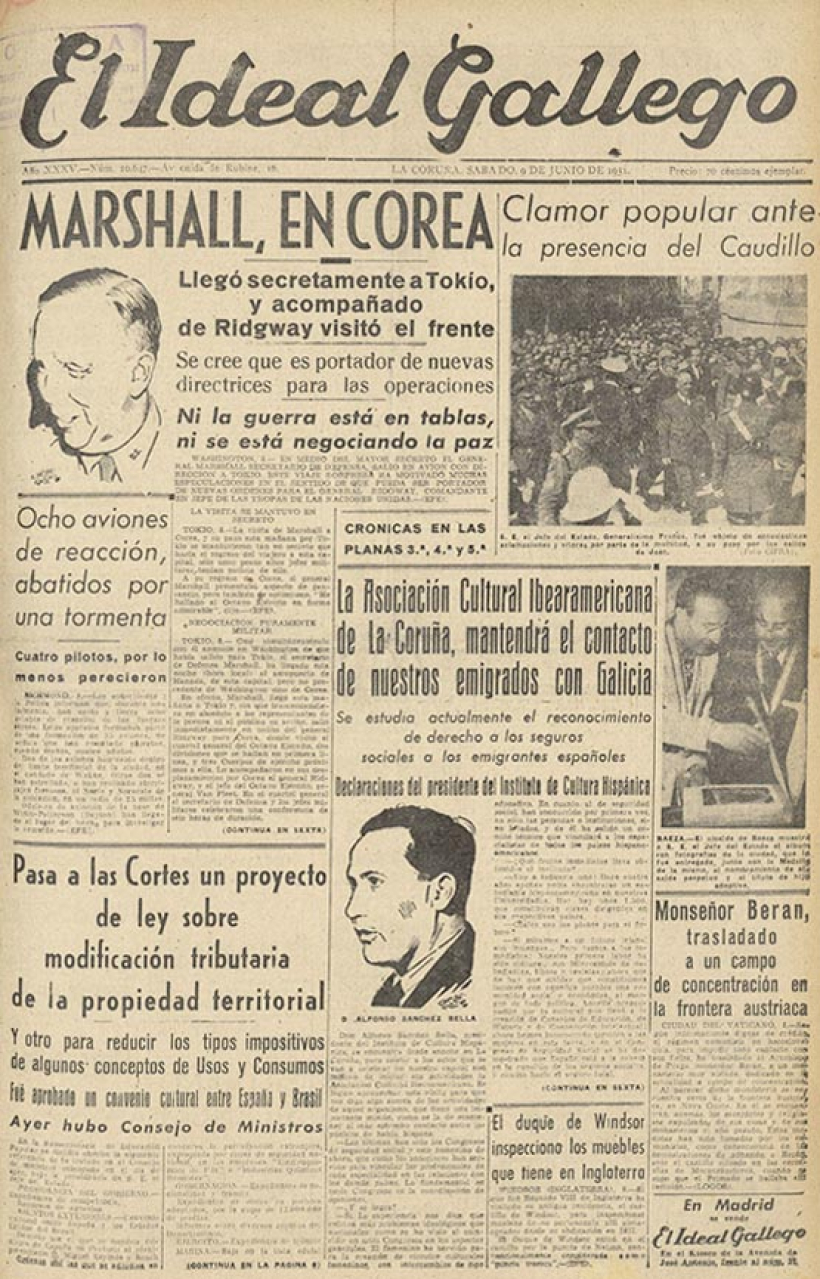 Portada de El Ideal Gallego de 1951