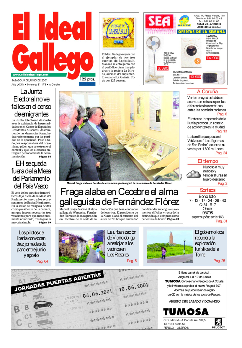 Portada de El Ideal Gallego de 2001
