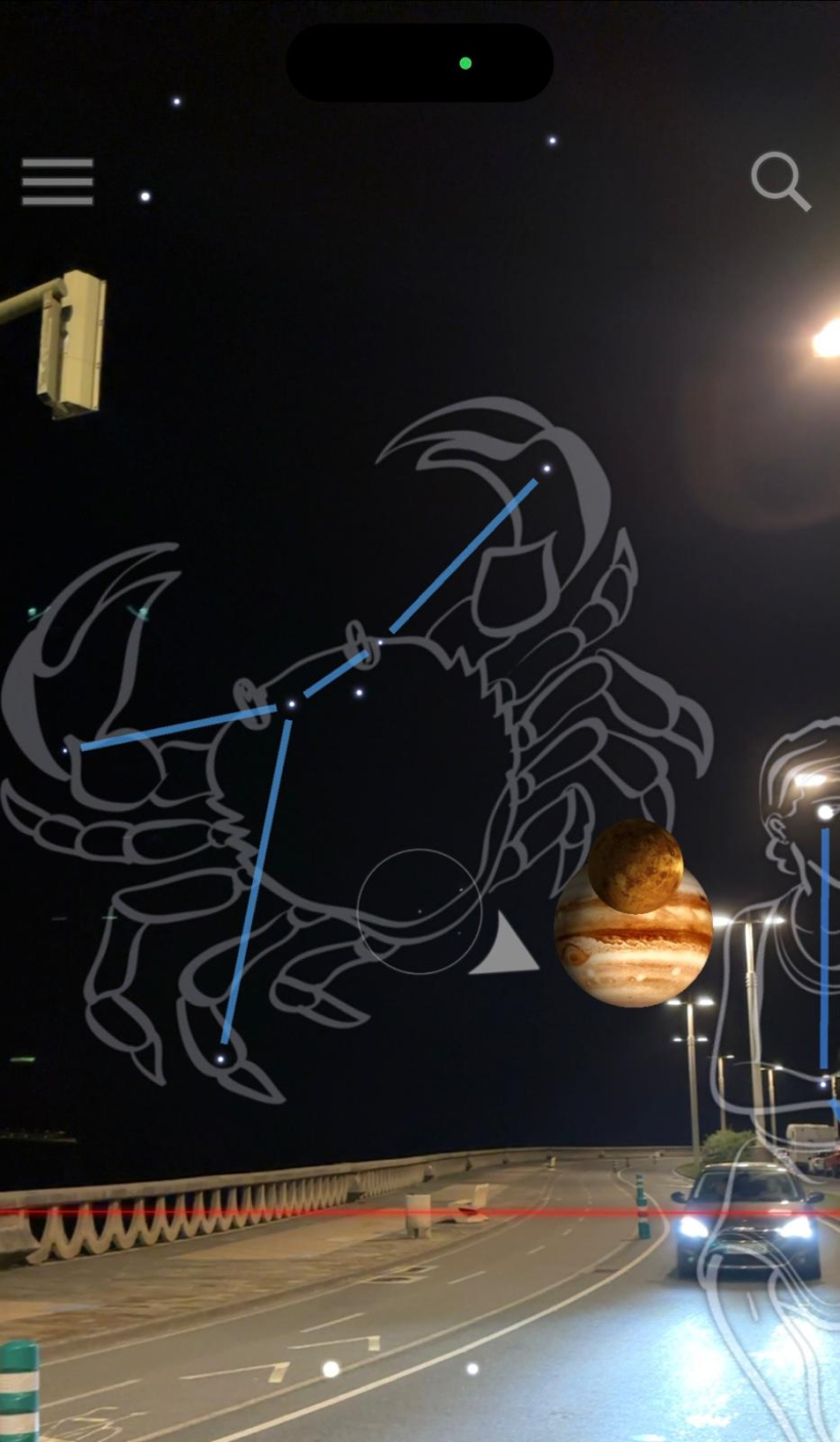 Interpretación del fenómeno con la app Sky Guide