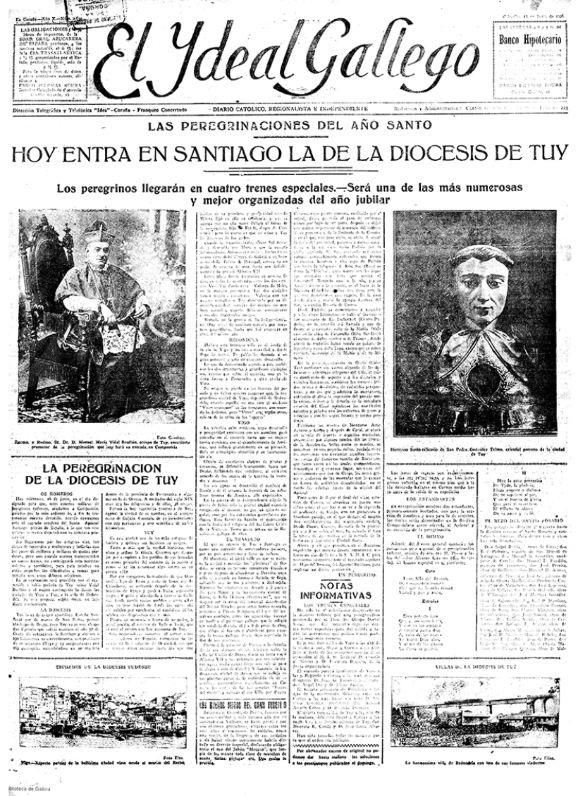 Portada del El Ideal Gallego del 16 de junio de 1926