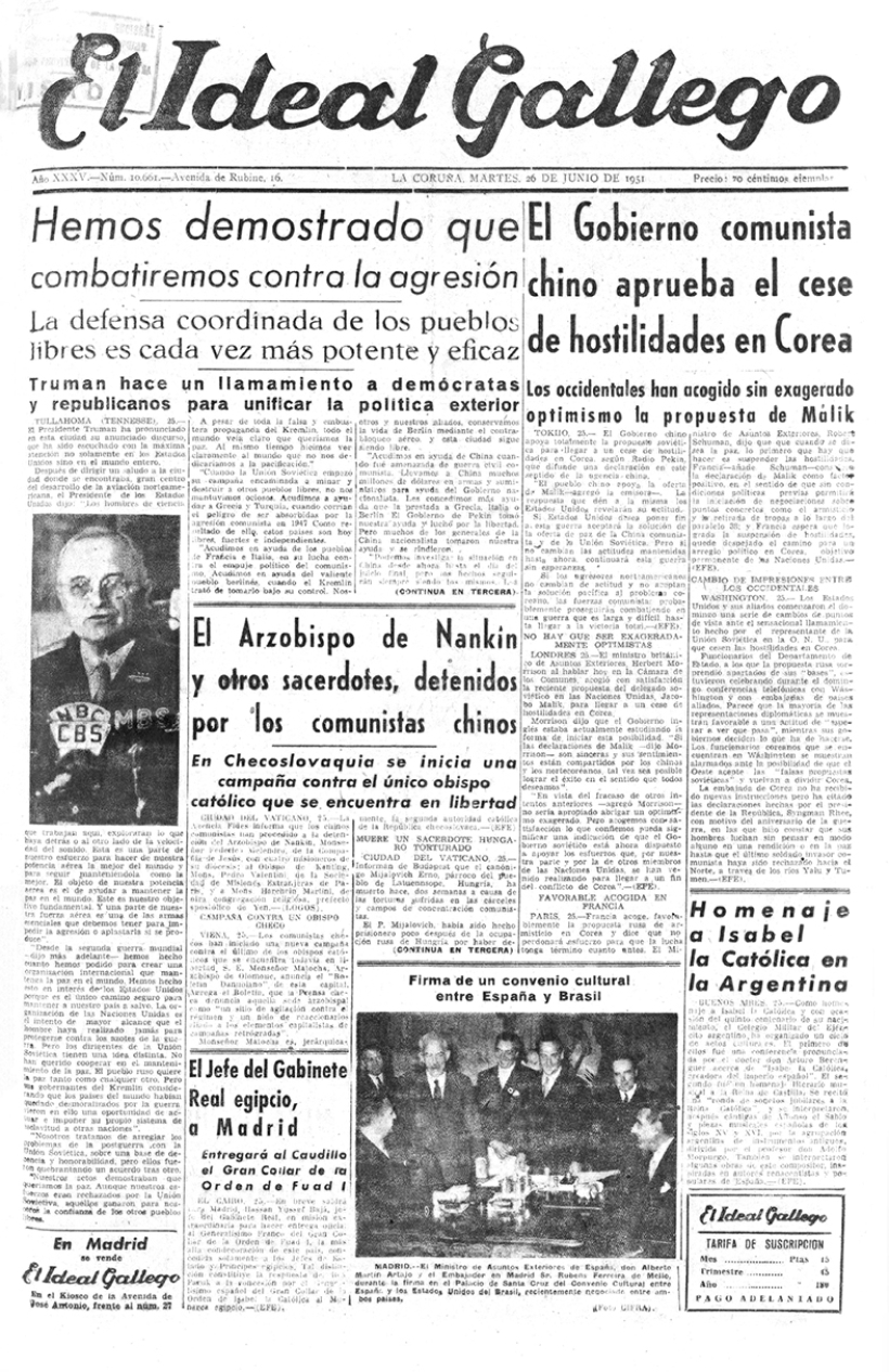 Portada 26 junio 1951