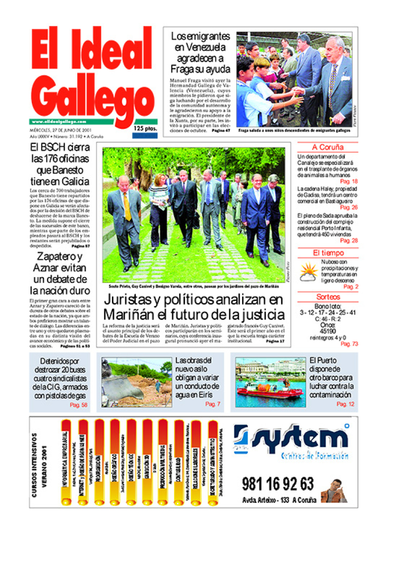 Portada 27 junio 2001