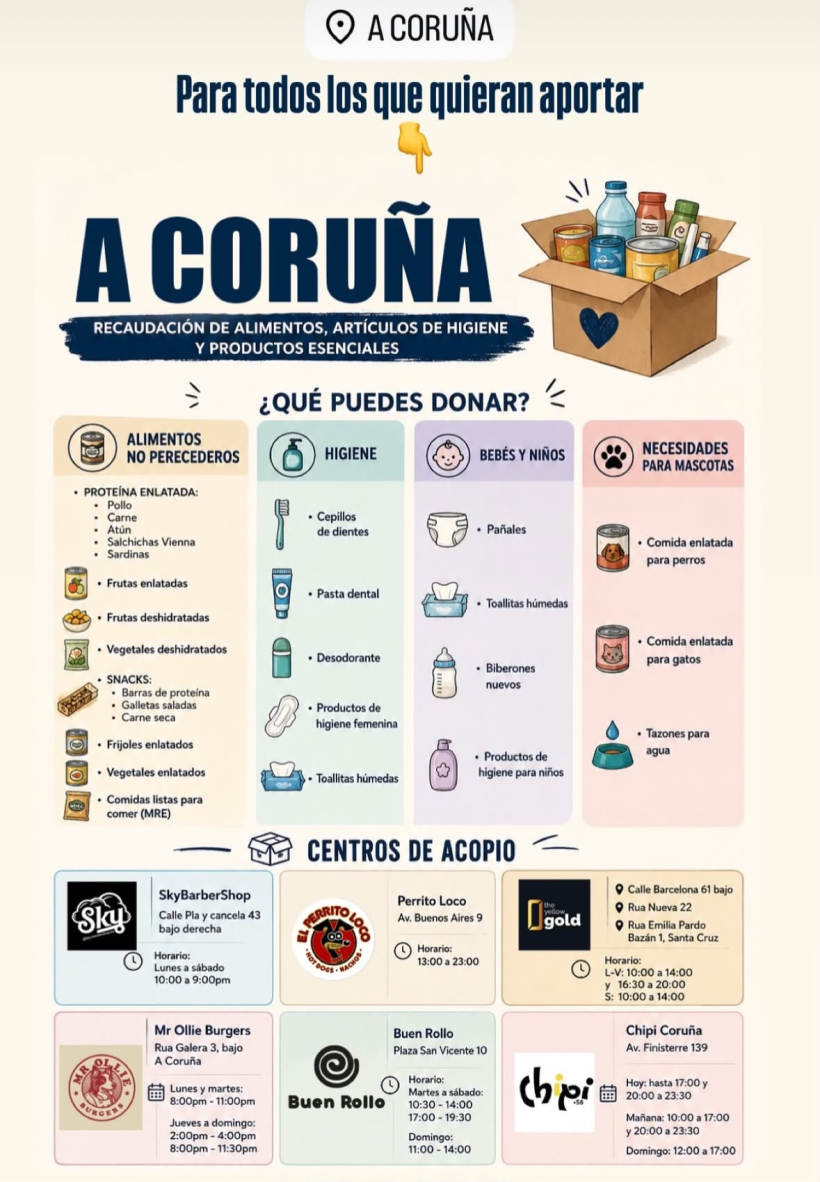 Cartel informativo sobre los centros de acopio