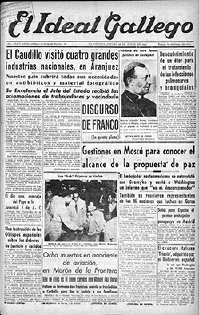 Portada del 28 de junio de 1951 de El Ideal Gallego