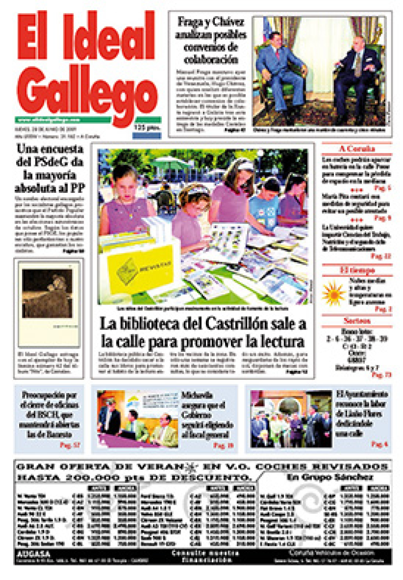 Portada del 28 de junio de 2001 de El Ideal Gallego
