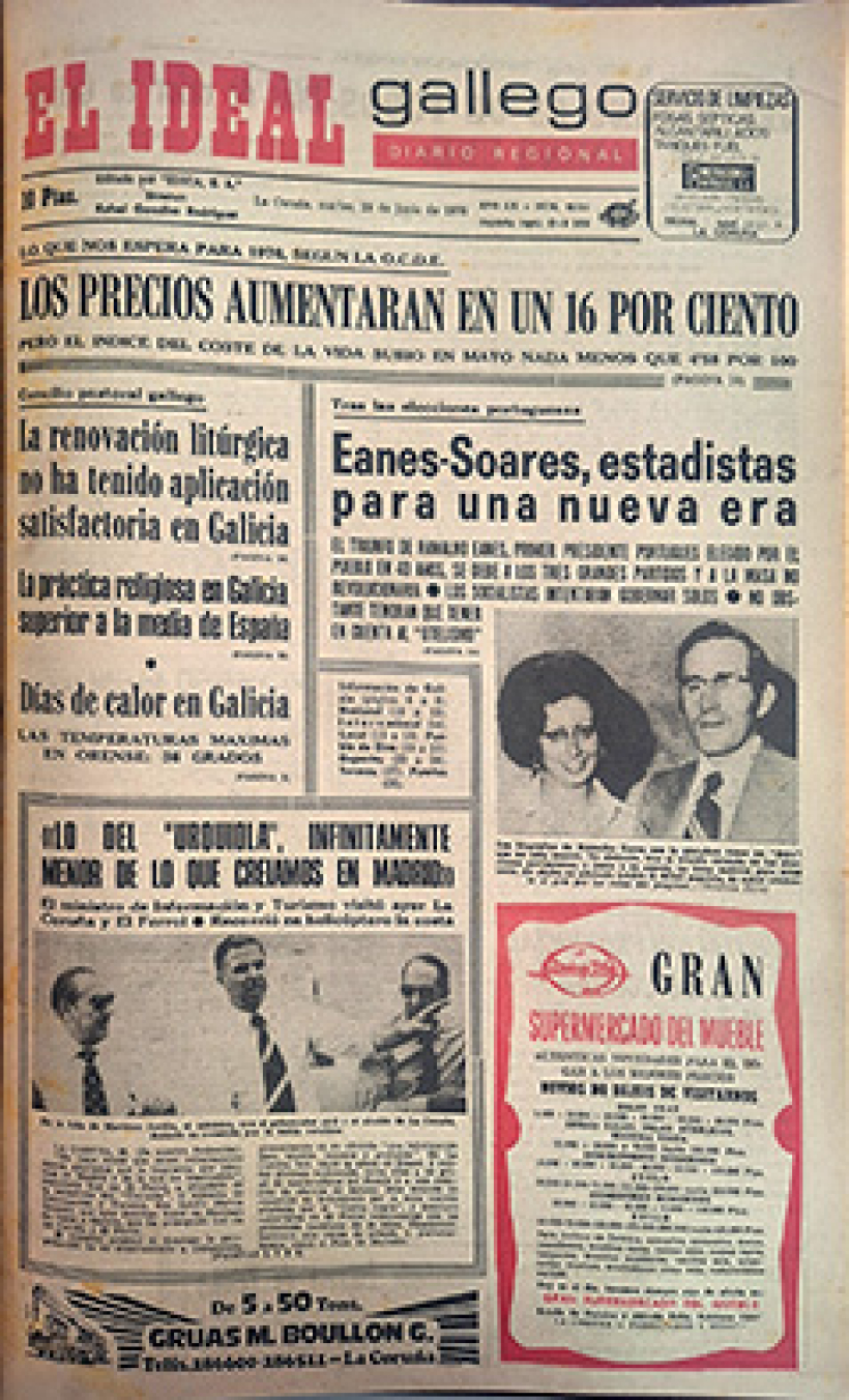 Portada de El Ideal Gallego del 29 de junio de 1976