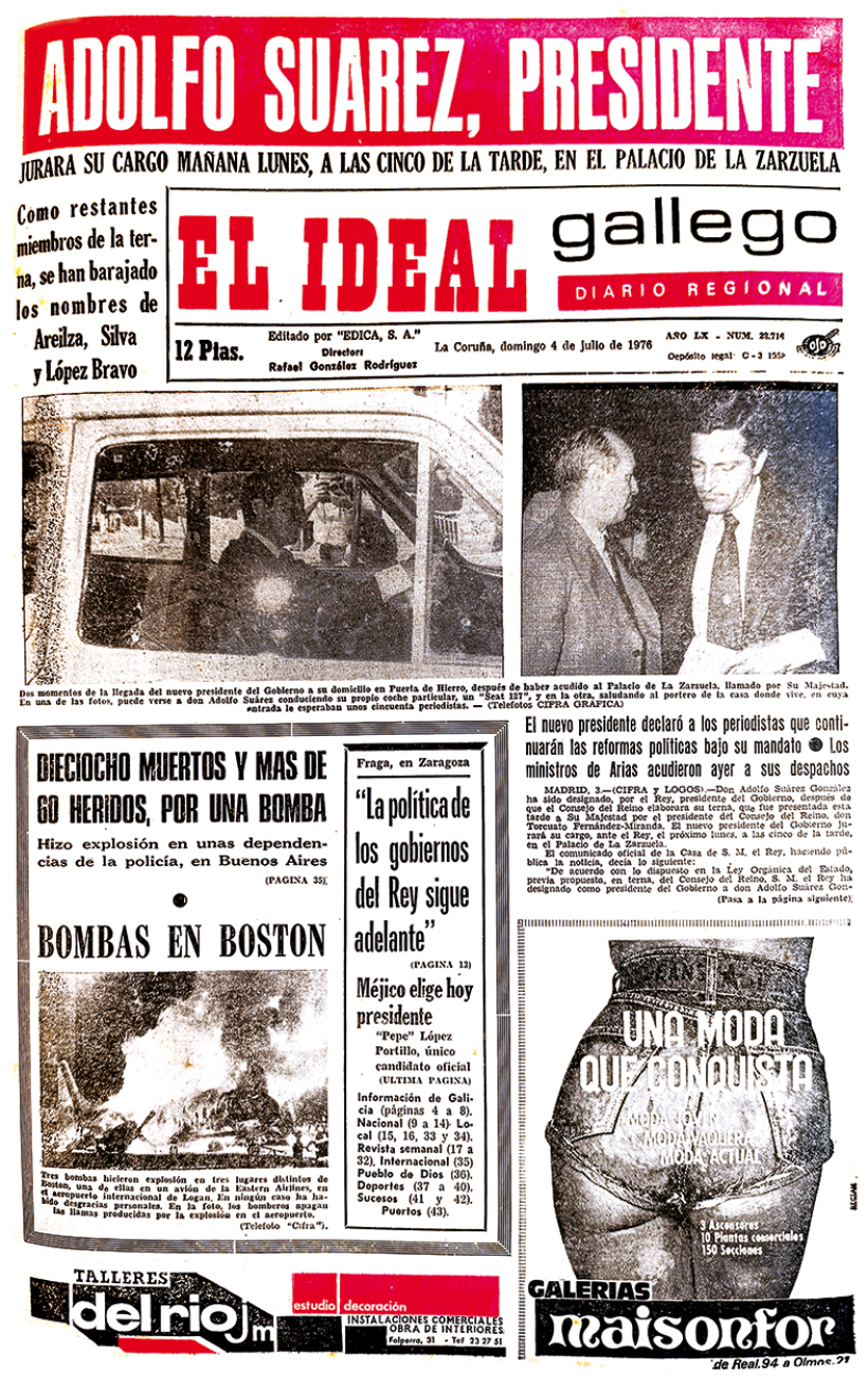 Portada de El Ideal Gallego del 4 de julio de 1976
