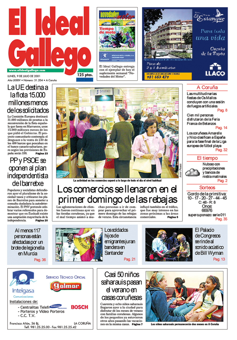 Portada 09 julio 2001