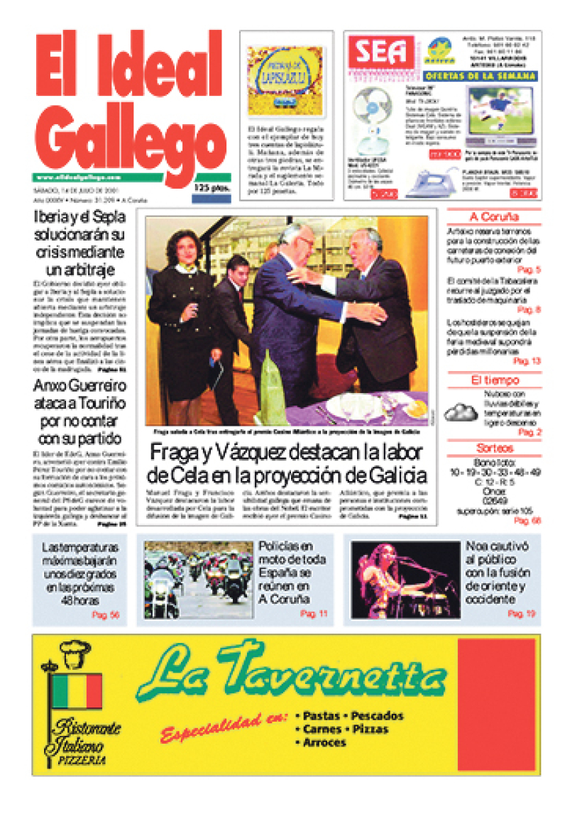 Portada 14 de julio 2001