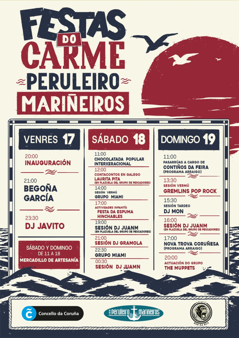 cartel fiestas peruleiro mariñeiros