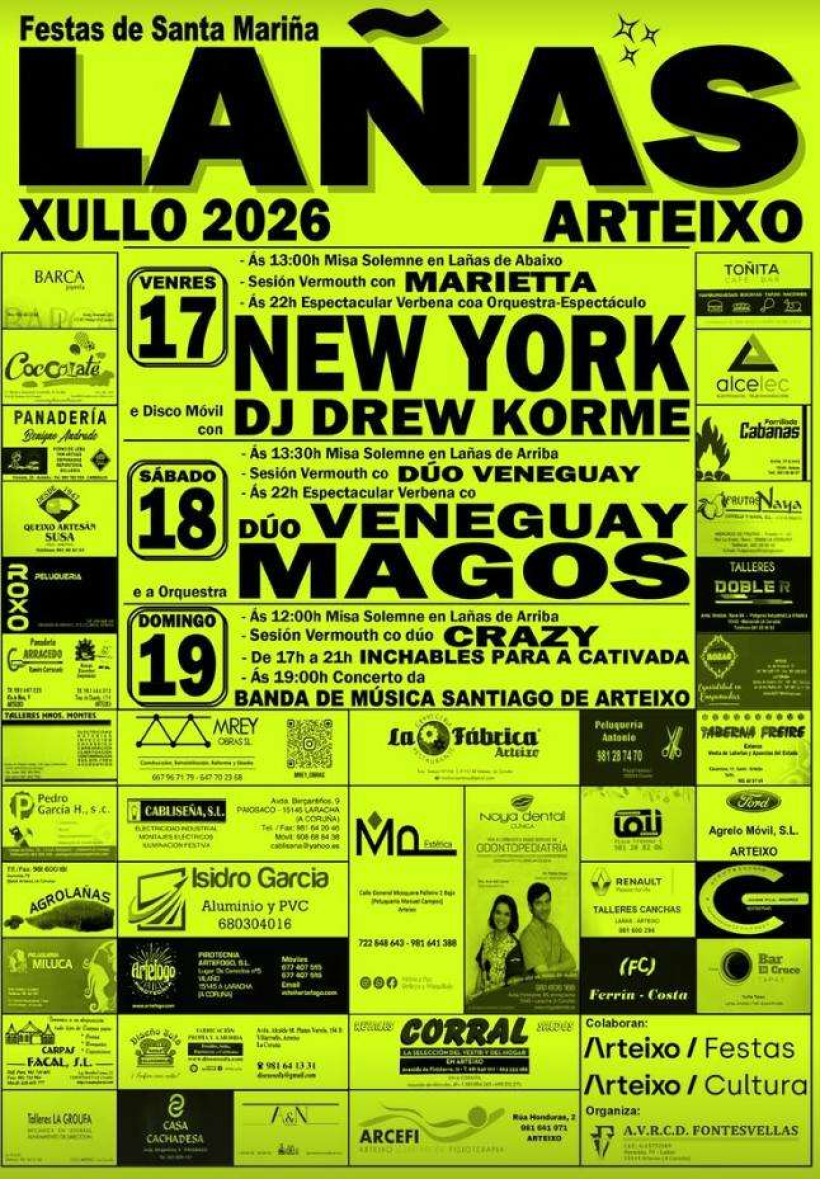 Cartel de las fiestas de Santa Mariña de Lañas