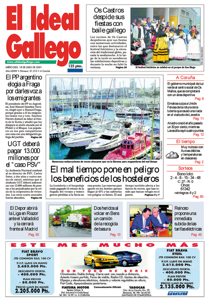 Portada 18 julio 2001