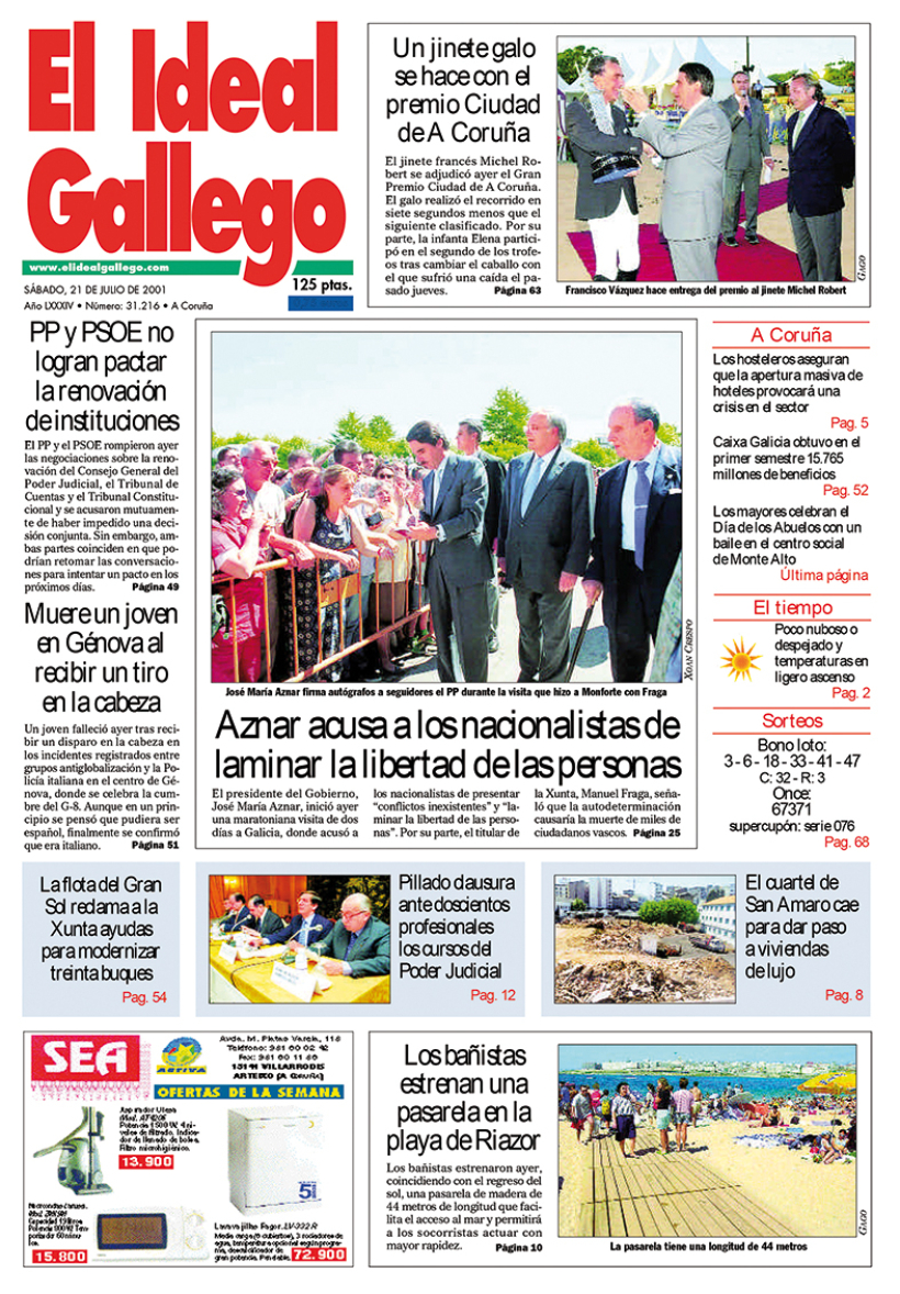 Portada 21 julio 2001