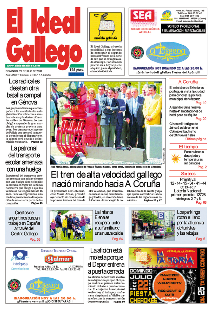 Portada 22 de julio 2001