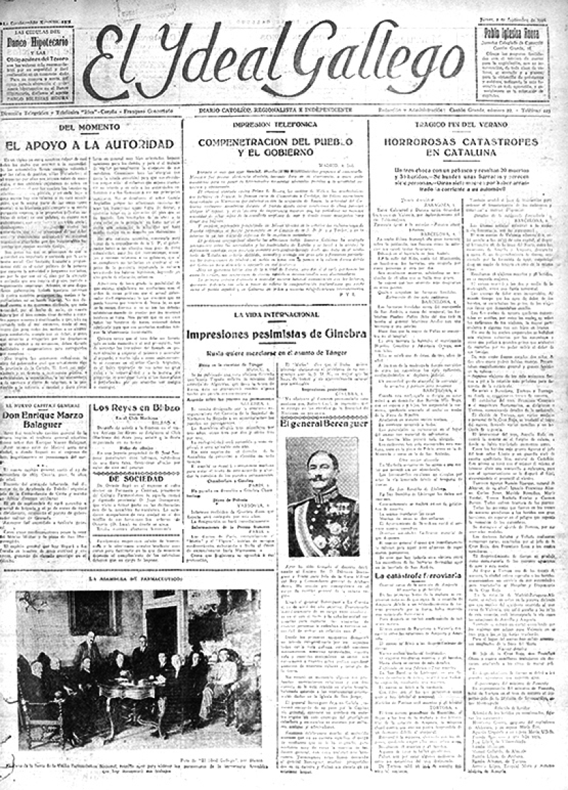 Portada de El Ideal Gallego del 2 de septiembre de 1926