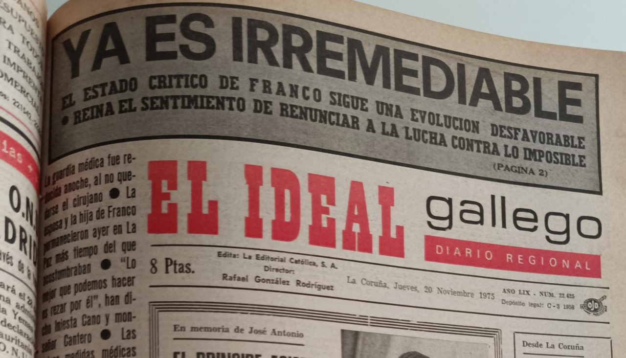 Edición de El Ideal Gallego sobre la enfermedad de Franco