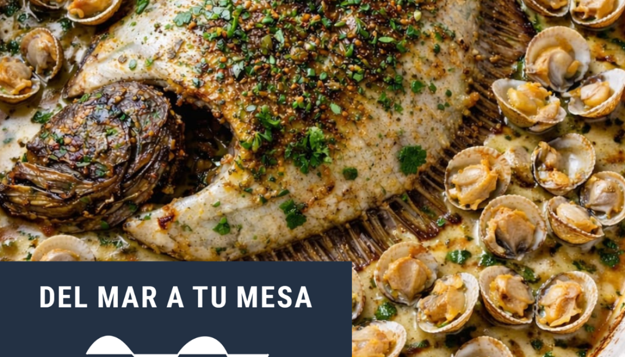 Receta de rodaballo con berberechos y salsa de cava