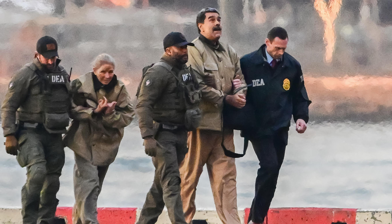El presidente de Venezuela, Nicolás Maduro, y su esposa a su llegada al tribunal federal de Manhattan