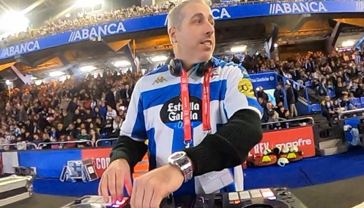 Emilio Ponte, en el estadio de Riazor