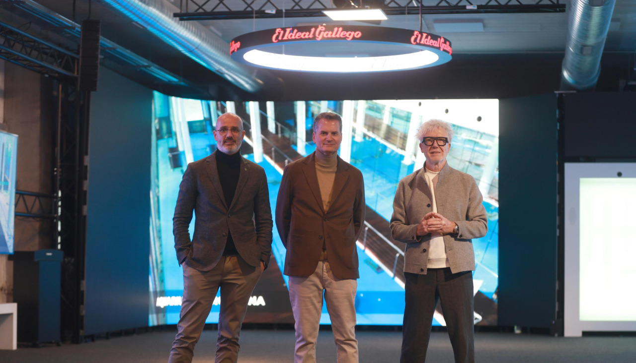 El director financiero de Trison, Rafael Sánchez; el consejero delegado, Alberto Cáceres; y el fundador y presidente, Carlos Saavedra