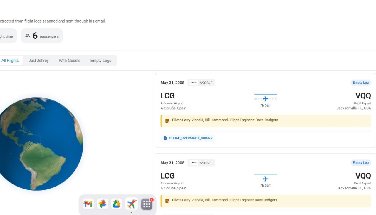 Supuestos vuelos de A Coruña a Jacksonville