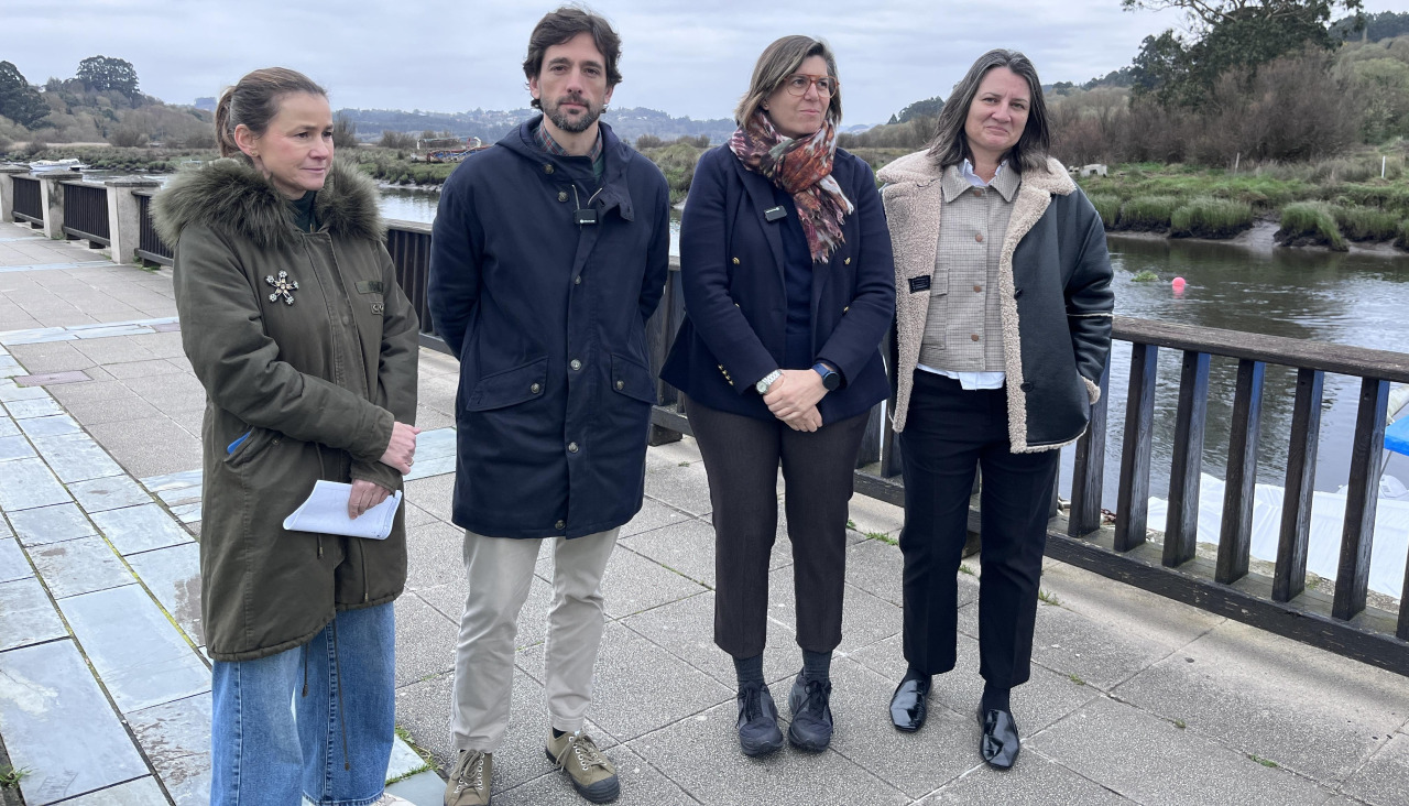 Lorena Solana, Adrián Vázquez, Cecilia Vázquez y María García, ayer en Betanzos 