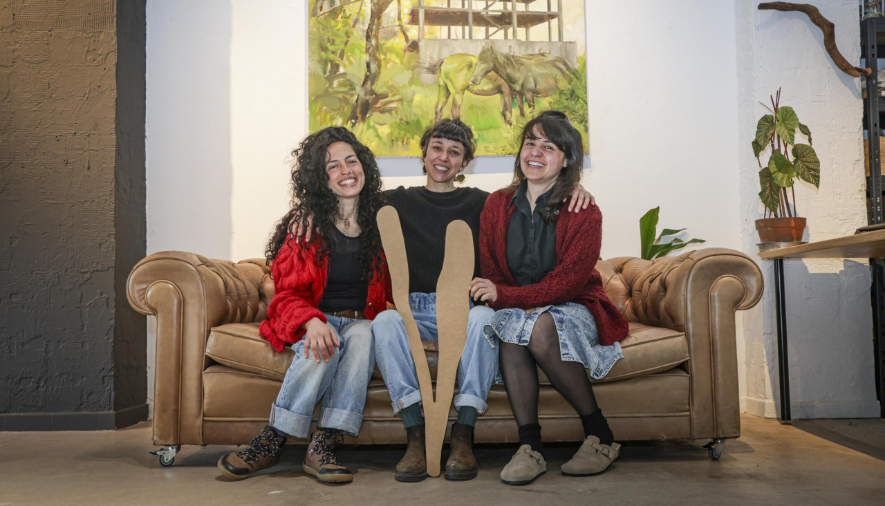 Ale Mourelle, Iria Fafián y Carola Sánchez, en Espazo Vaina