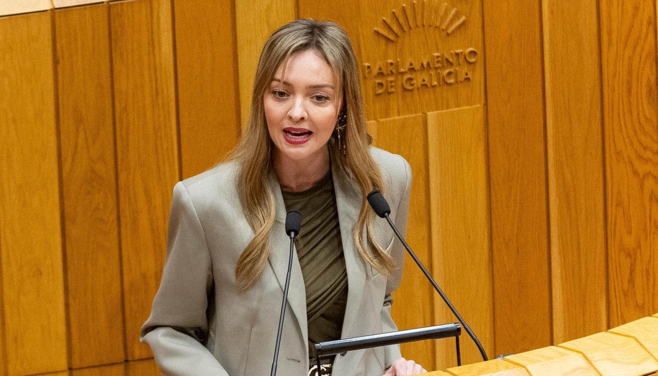 A conselleira de Política Social, Fabiola García, na súa intervención deste martes no Parlamento