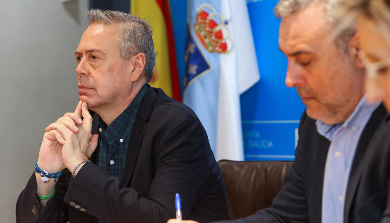 El conselleiro de Sanidade, Antonio Gómez Caamaño, este miércoles durante su reunión de ayer con los gerentes de las siete áreas sanitarias gallegas