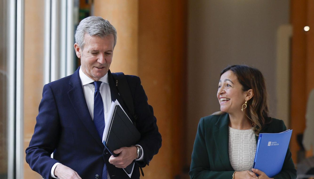 Rueda y Villaverde, este lunes, tras la reunión del Consello da Xunta