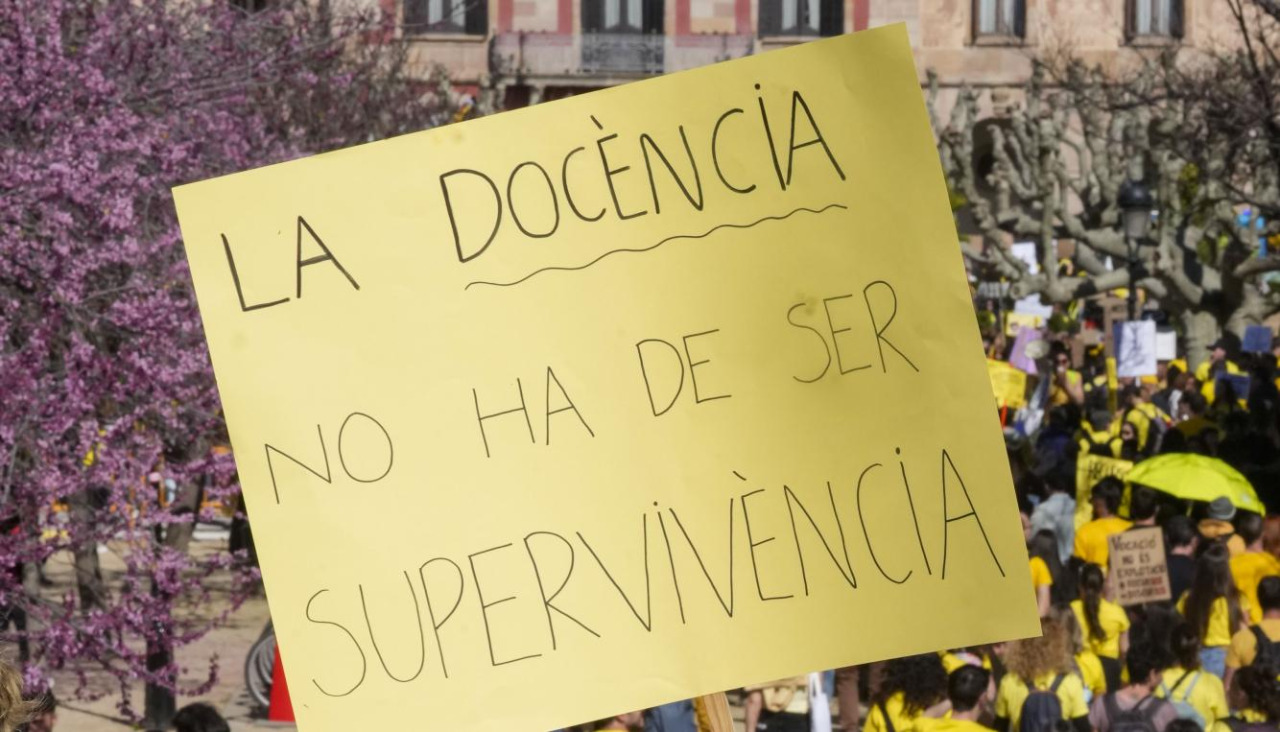 Manifestación de docentes el pasado 20 de marzo en Barcelona