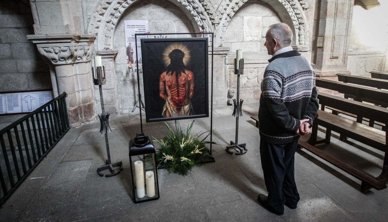Cuadro de Ecce Homo expuesto en la iglesia de San Francisco de Betanzos