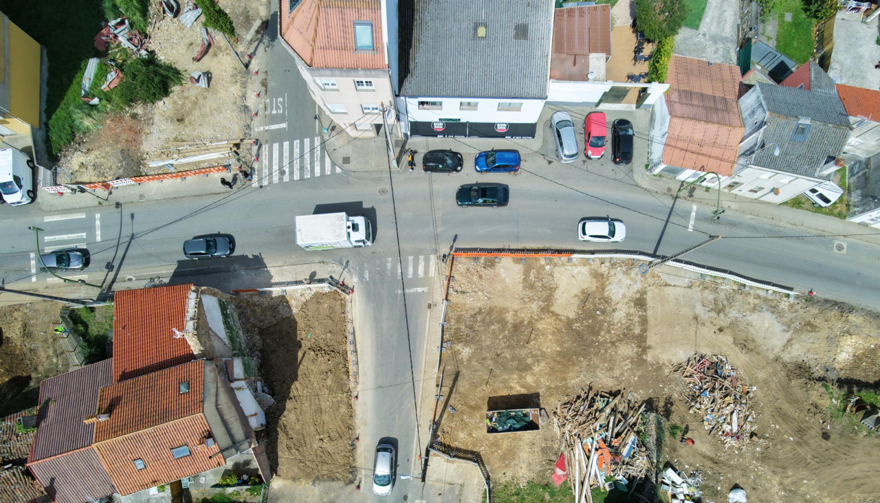 Foto aérea del después del cruce de la travesía de Arteixo y el cruce de Morás