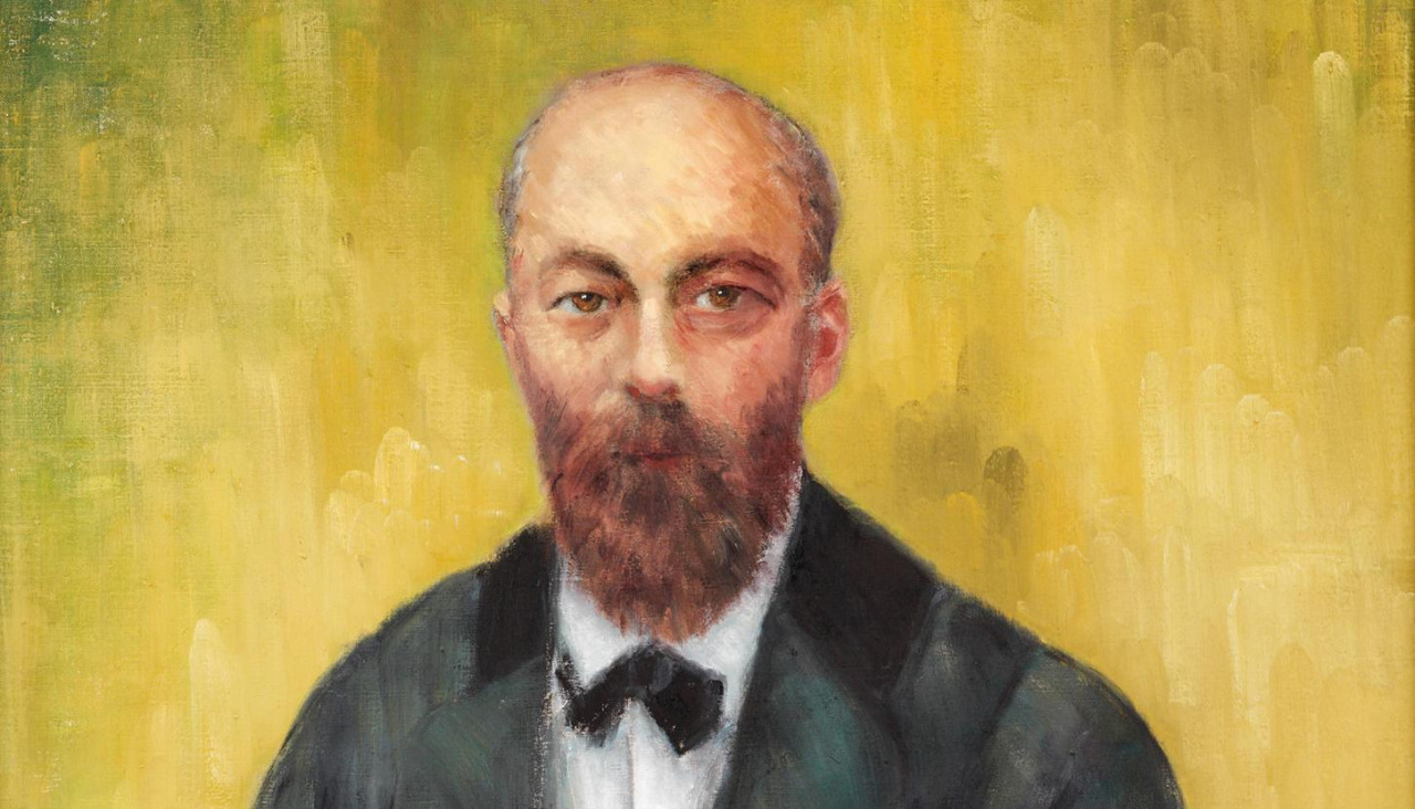 Detalle del retrato de Federico Tapia expuesto en el Palacio Municipal de María Pita, obra de María del Villar Mateo