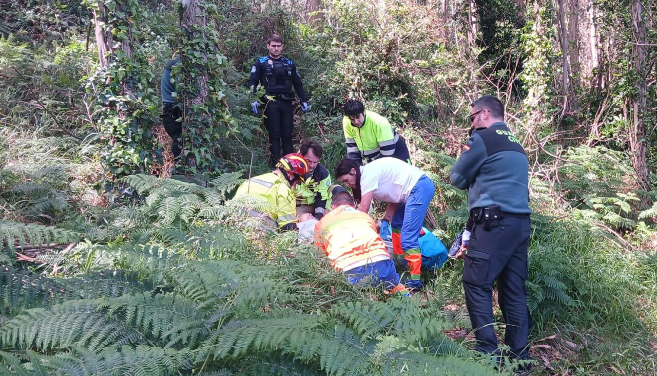 Rescate a la mujer accidentada