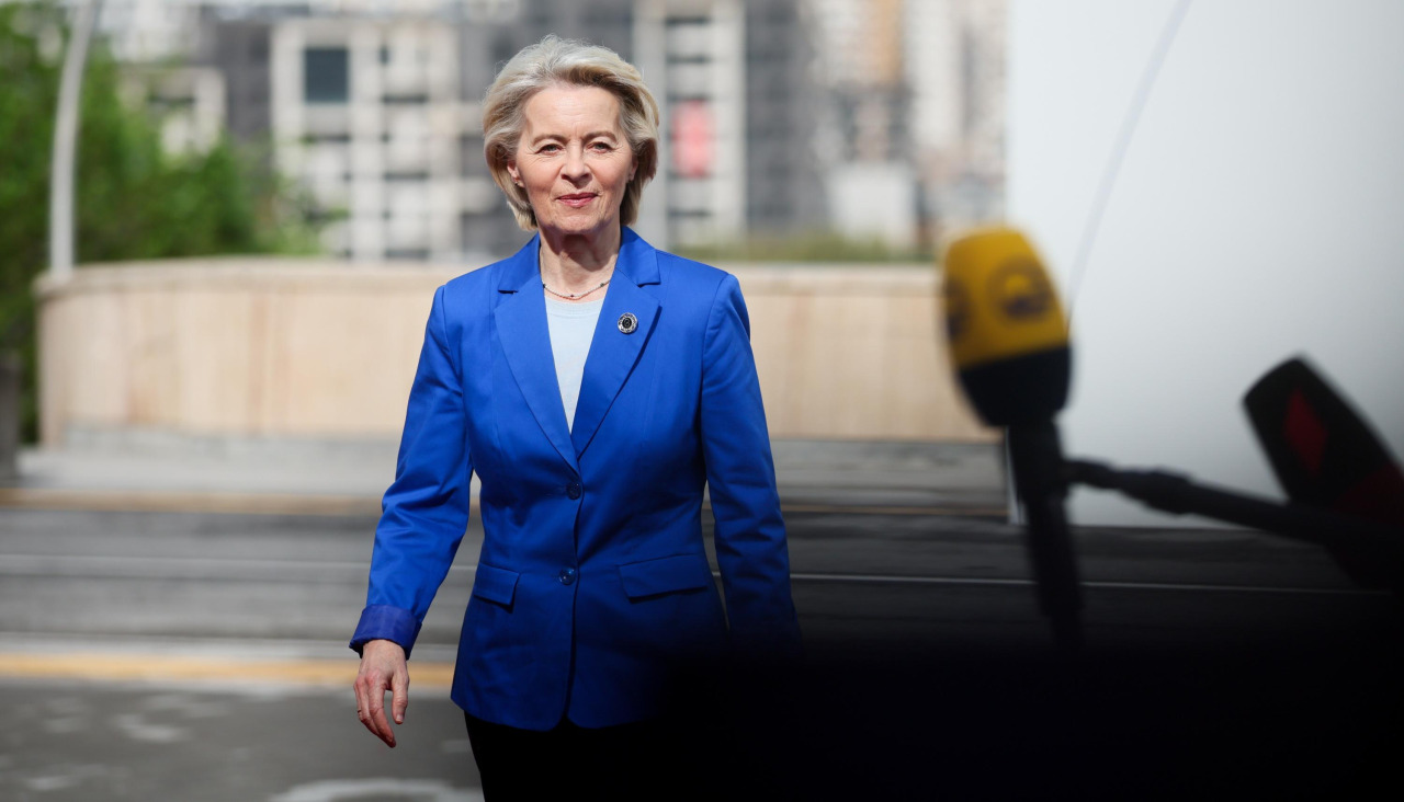 Von der Leyen, este lunes, en la ceremonia de bienvenida de la CPE