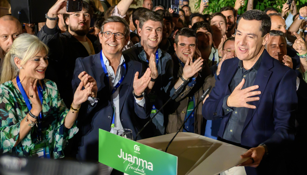 El candidato a la presidencia de la Junta de Andalucía por el PP, Juanma Moreno