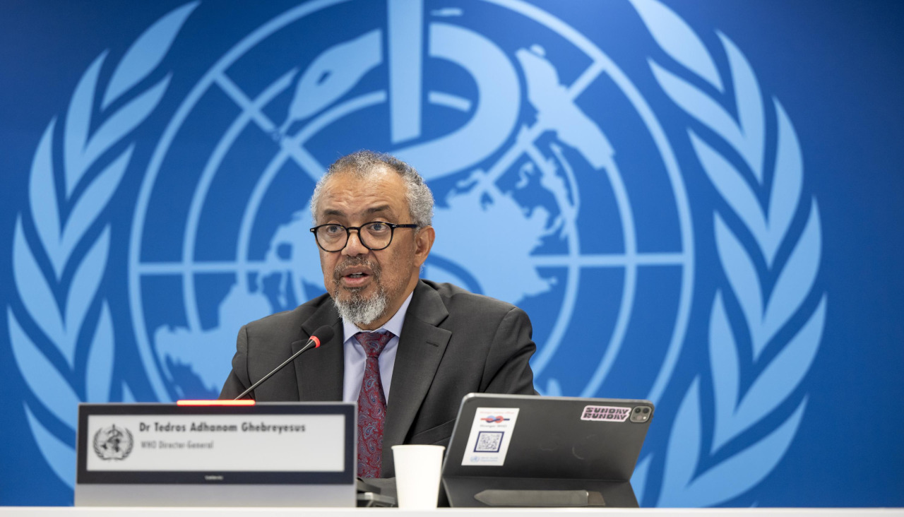 El director de la OMS, durante una rueda de prensa el 20 de mayo