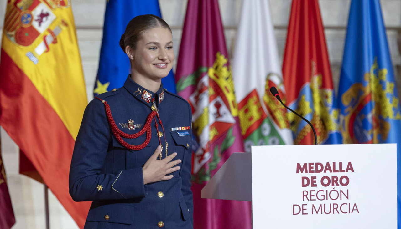 FLa princesa Leonor, este miércoles, tras recibir la Medalla de Oro de la Región de Murcia