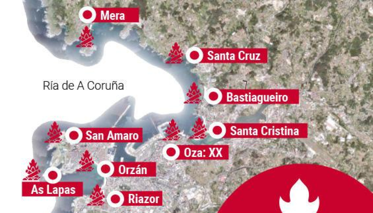 Mapa de playas donde se autorizan las hogueras