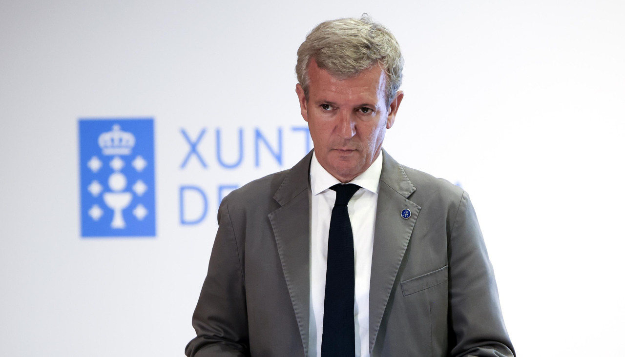 El presidente gallego, Alfonso Rueda, en rueda de prensa el 22 de junio