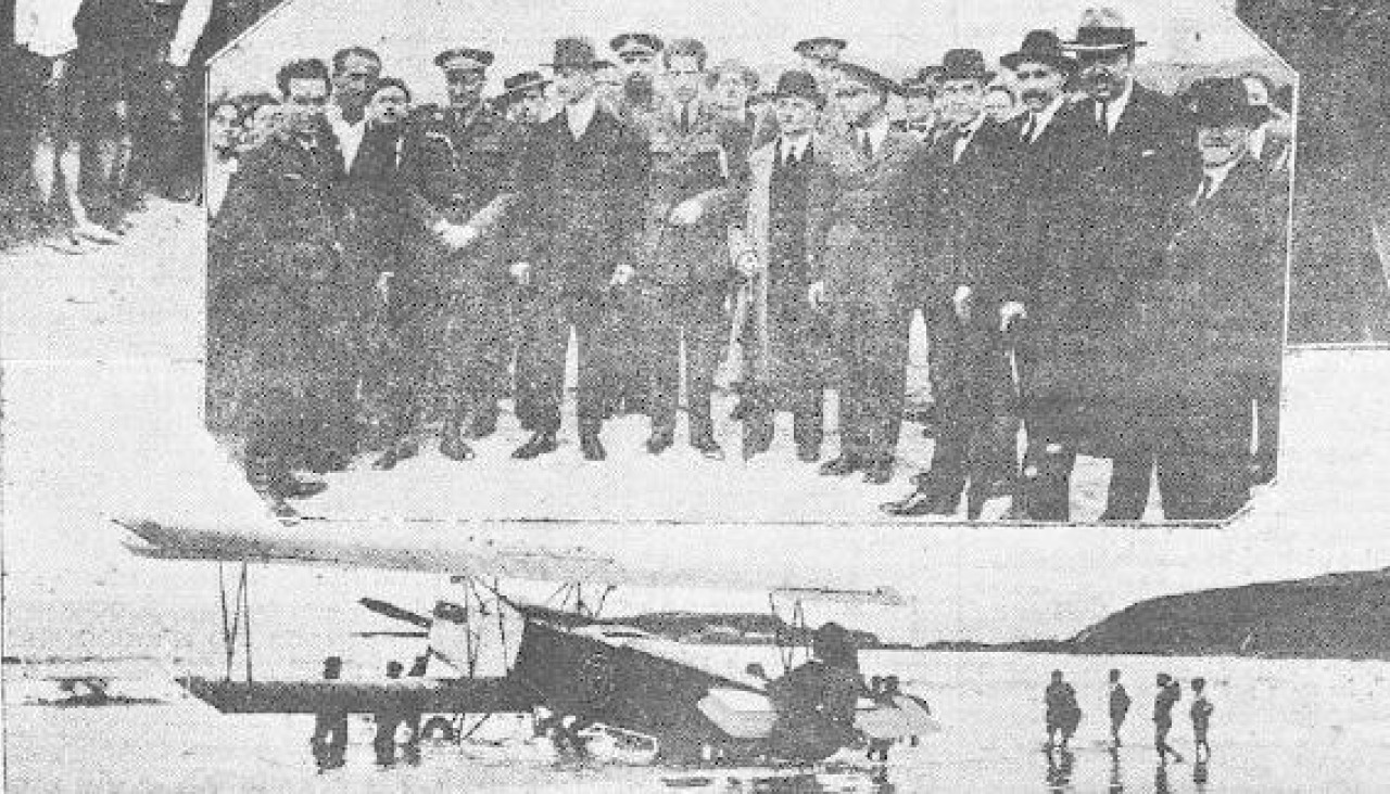 Escuadrón de aviones en A Coruña hace 100 años