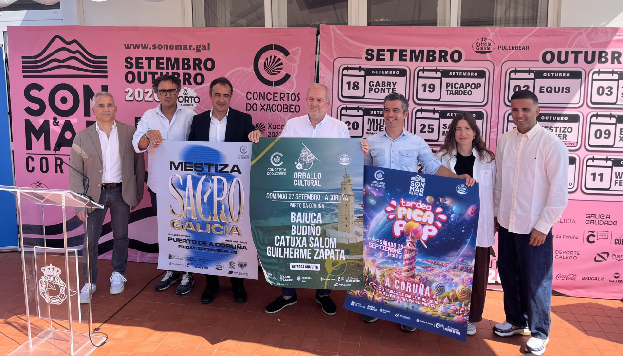 Un momento de la presentación del festival Son e Mar Coruña, este martes, en el Náutico