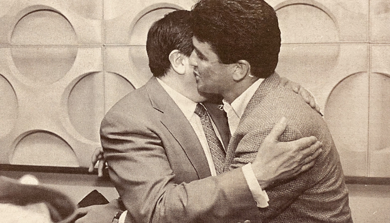 Lendoiro abraza a Bebeto 1997