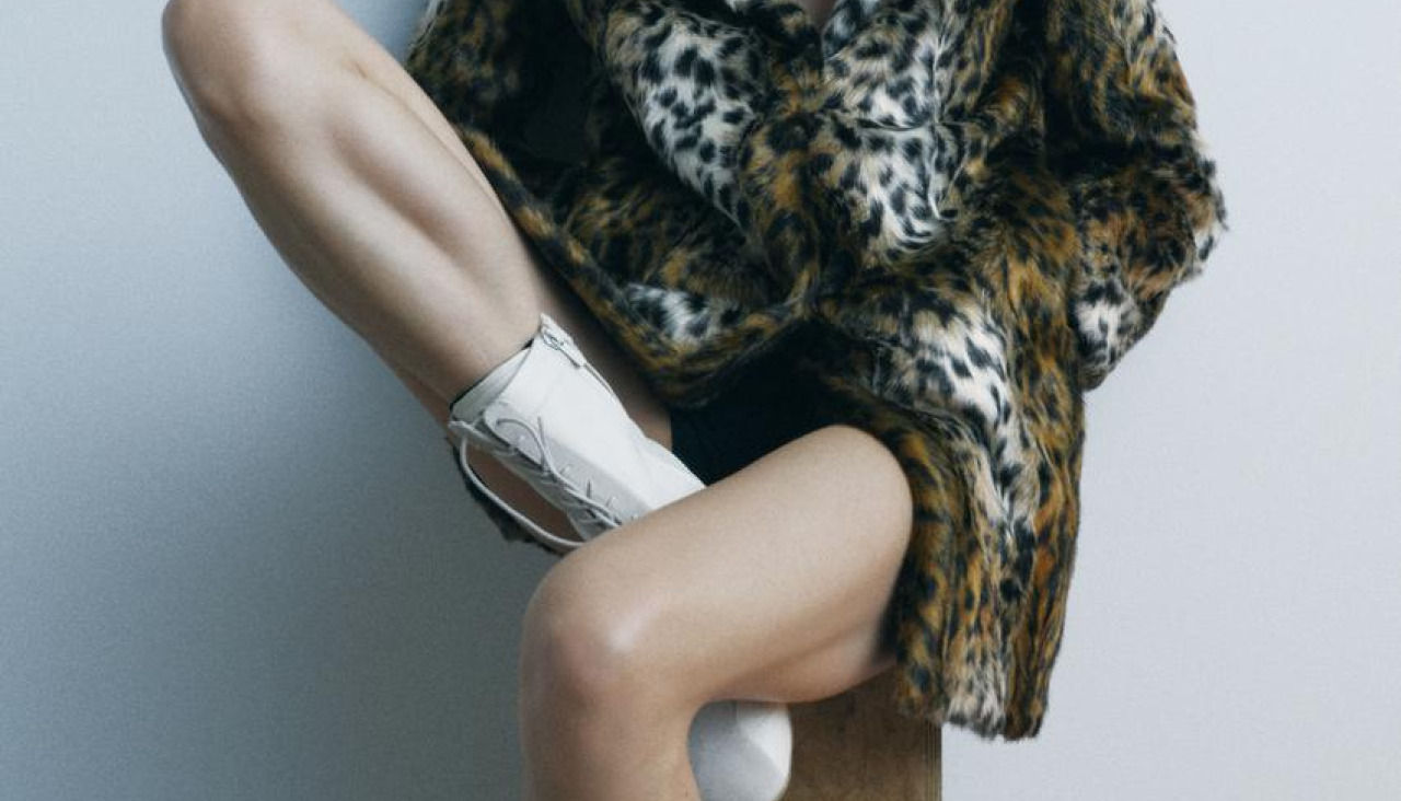 Abrigo de pelo estampado animal