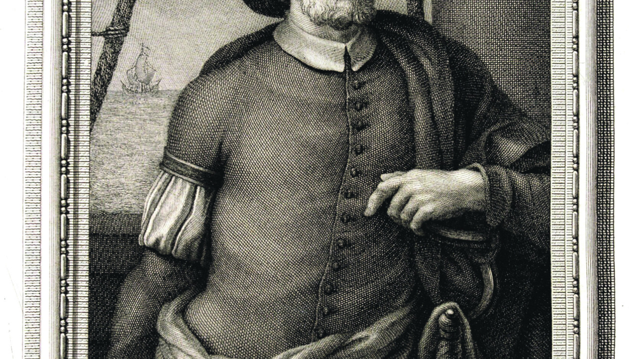 Grabado de los años 50 del siglo&nbsp;XIX&nbsp;que representa a Elcano, de Luis Fernández Noseret BIBLIOTECA NACIONAL DE ESPAÑA