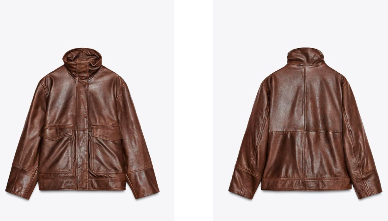 Bomber de piel de Zara